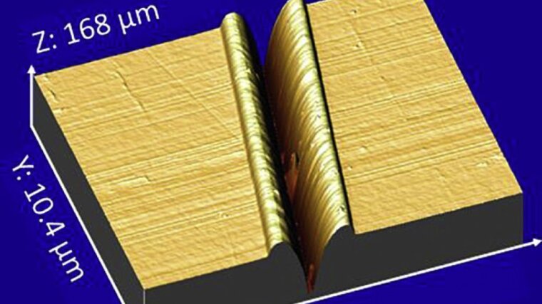 Typical AFM micrograph of a scratch groove